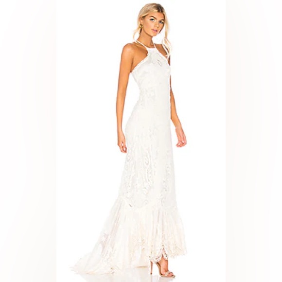 SPELL Casablanca Halter Gown in Off White - Picture 3 of 14
